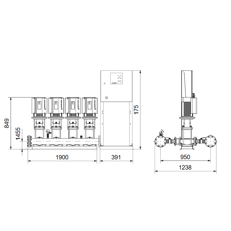 Насосная станция Grundfos HYDRO MPC-E 4 CRE32-1-1 50/60HZ RUS (арт. 98423339)
