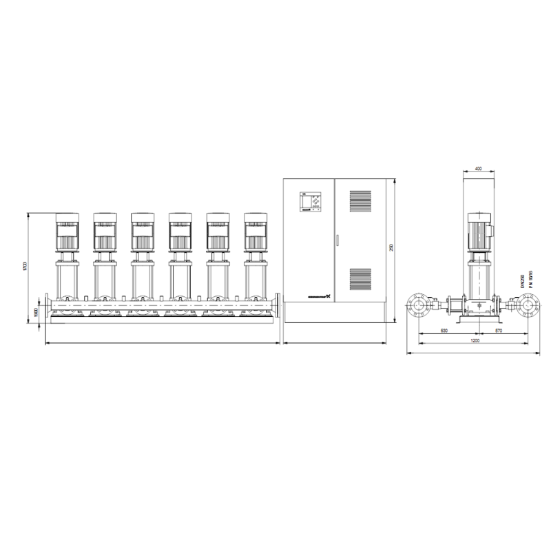 Насосная станция Grundfos HYDRO MPC-F 6CR90-4 (арт. 97520993)