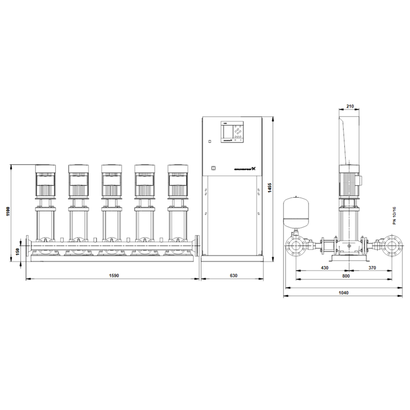 Насосная станция Grundfos HYDRO MPC-S 5 CR 10-12 (арт. 95044749)