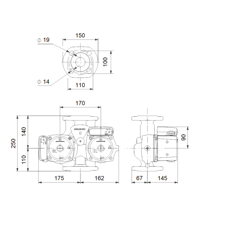 Насос Grundfos UPSD 40-100 F 250 (арт. 95906487)