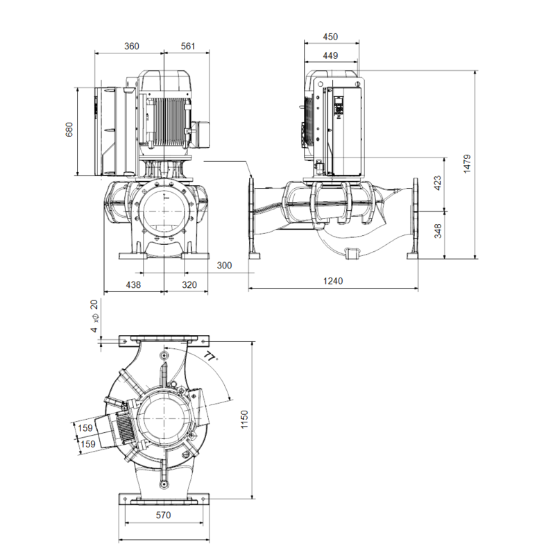 Насос Grundfos TPE 300-250/4 NC-A-F-O-BAQE-TX3 (арт. 99473602)