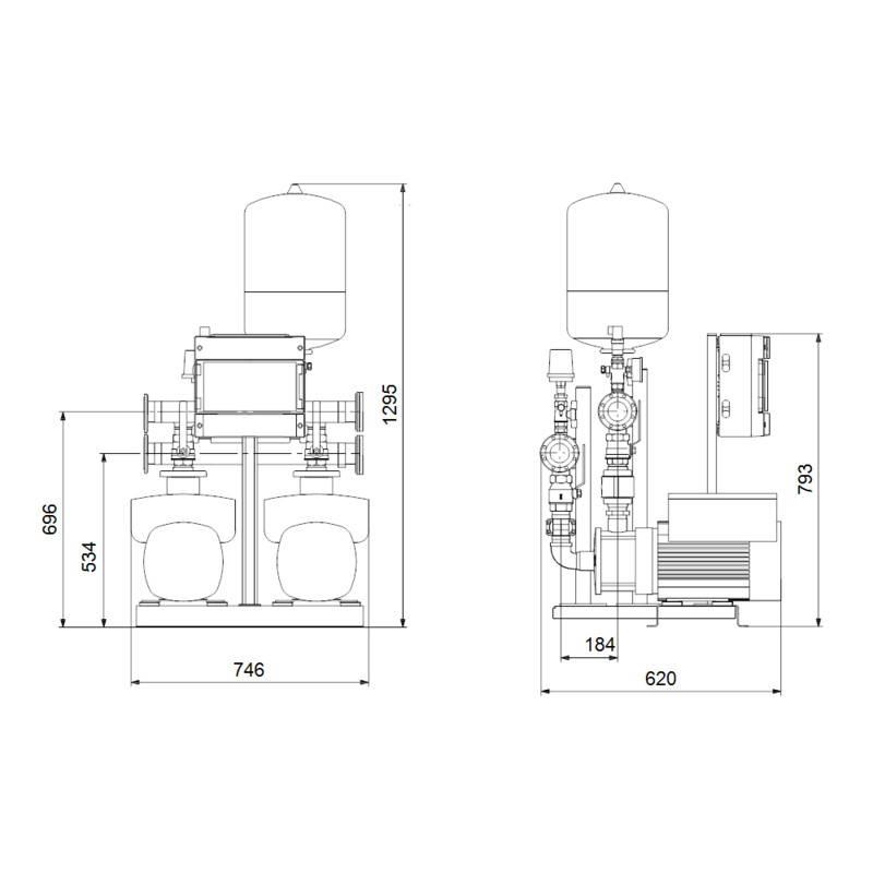 Насосная станция Grundfos HYDRO MULTI-E 2 CME15-3 (арт. 99133654)