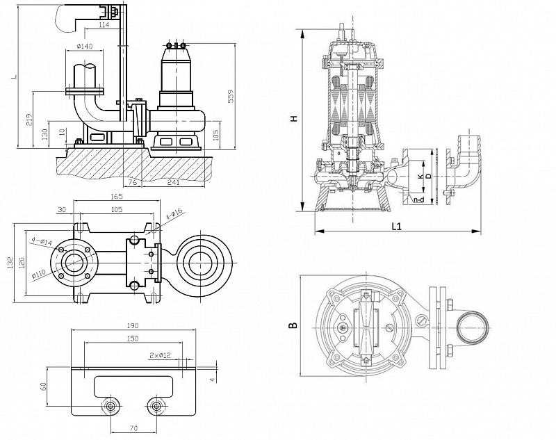 Погружной насос с режущим механизмом Native NSPG CF50/230-2.2 (арт. 3601254)