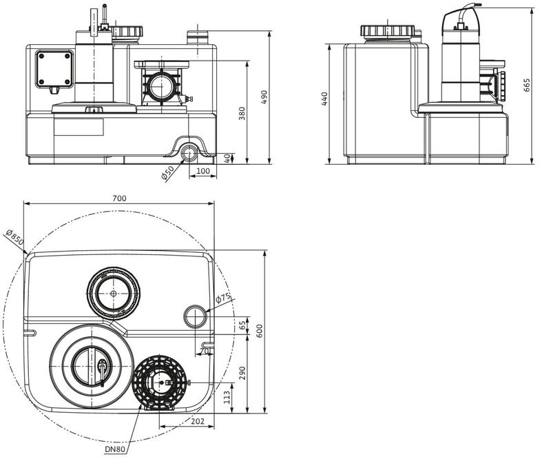 Насосная станция Wilo DRAINLIFT SANI-M.16T/4C (арт. 2549922)