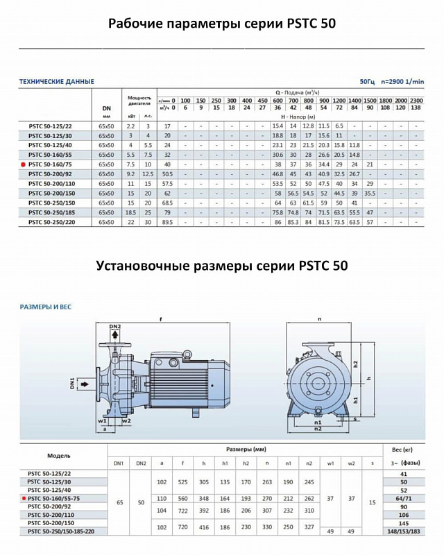Моноблочный фланцевый насос Purity PSTC 50-160/75 (N) (арт. 100588893)