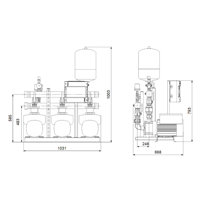 Насосная станция Grundfos HYDRO MULTI-E 3 CME10-5 (арт. 99133625)