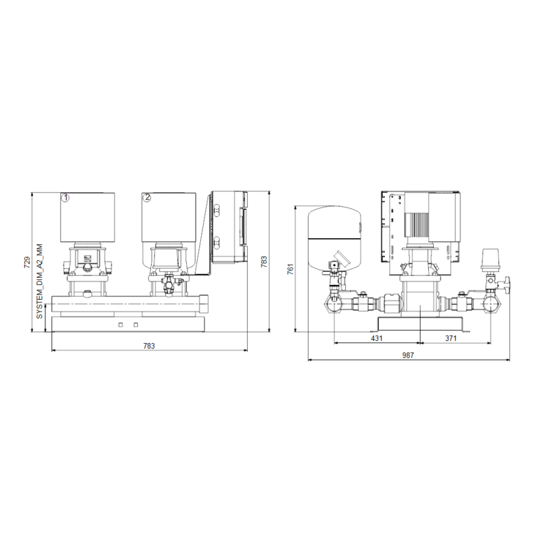 Насосная станция Grundfos HYDRO MULTI-E 2 CRE10-03 (арт. 98486746)