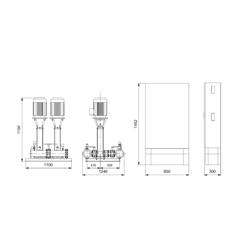 Насосная станция Grundfos HYDRO MX 1/1 2CR32-4 (арт. 98592516)