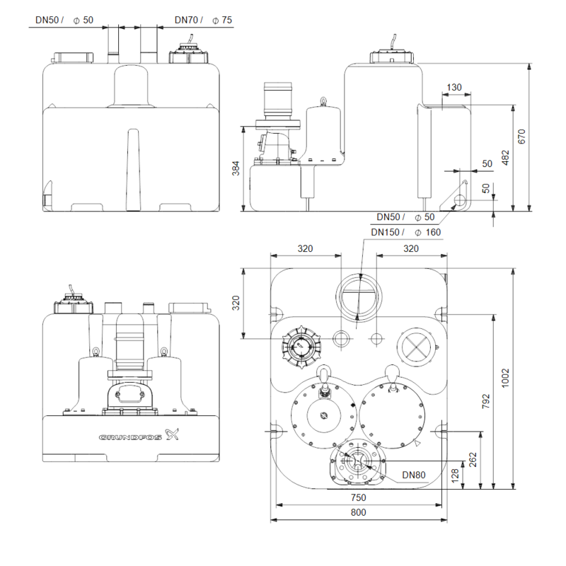 Насосная станция Grundfos MULTILIFT MLD.22.3.4 (арт. 97901108)