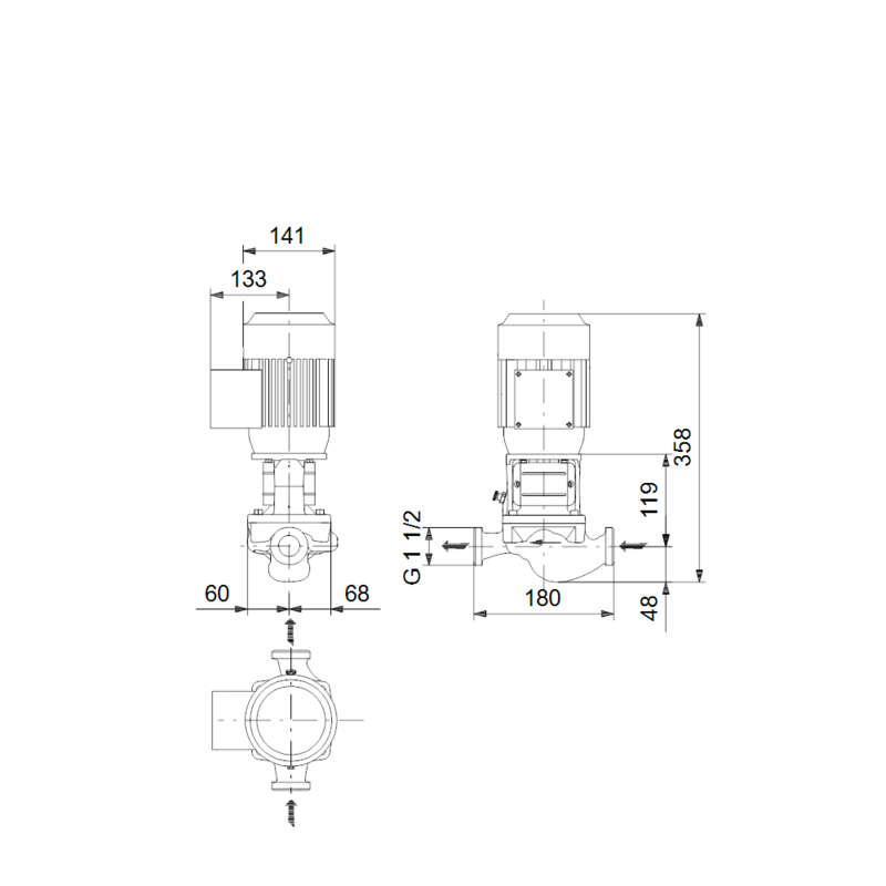 Насос Grundfos TP 25-90/2 A-O-A-BQQE (арт. 98346604)