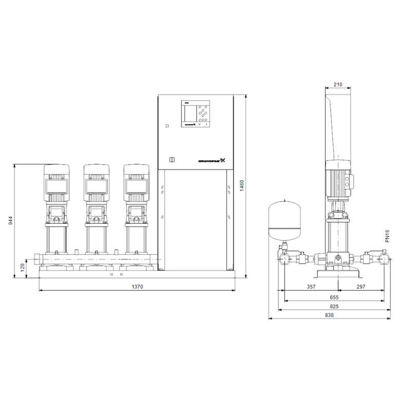 Насосная станция Grundfos HYDRO MPC-E 3 CRE5-12 (арт. 99208938)