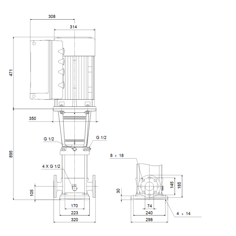Насос Grundfos CRE 32-5-2 A-F-A-E-HQQE (арт. 96122663)