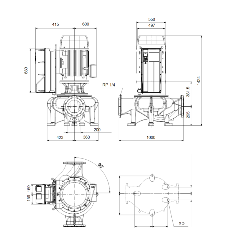 Насос Grundfos TPE 200-400/4 SC-A-F-A-BAQE-UX3 (арт. 99474576)