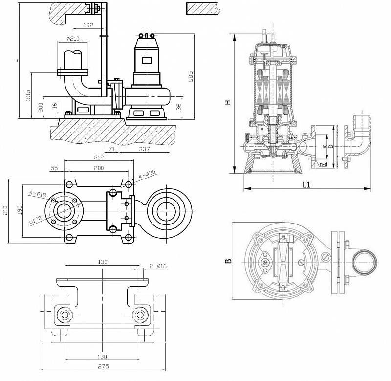 Погружной насос с режущим механизмом Native NSPG CF100/400-7.5 (арт. 3601268)