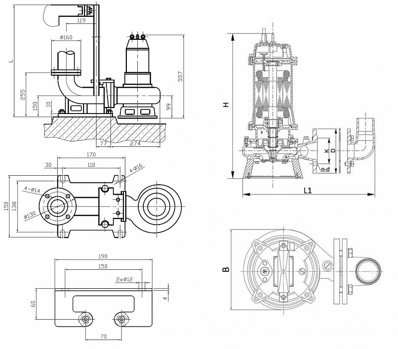 Погружной насос с режущим механизмом Native NSPG CF65/230-2.2 (арт. 3601255)
