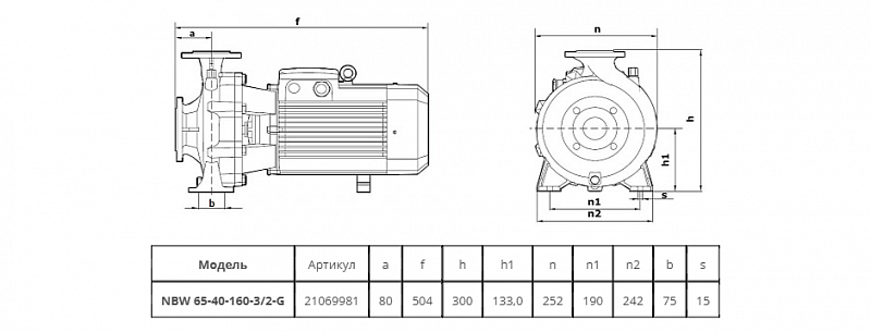 Моноблочный насос Wellmix NBW 65-40-160-3.0/2-380-G-BQQE (арт. 21069981)
