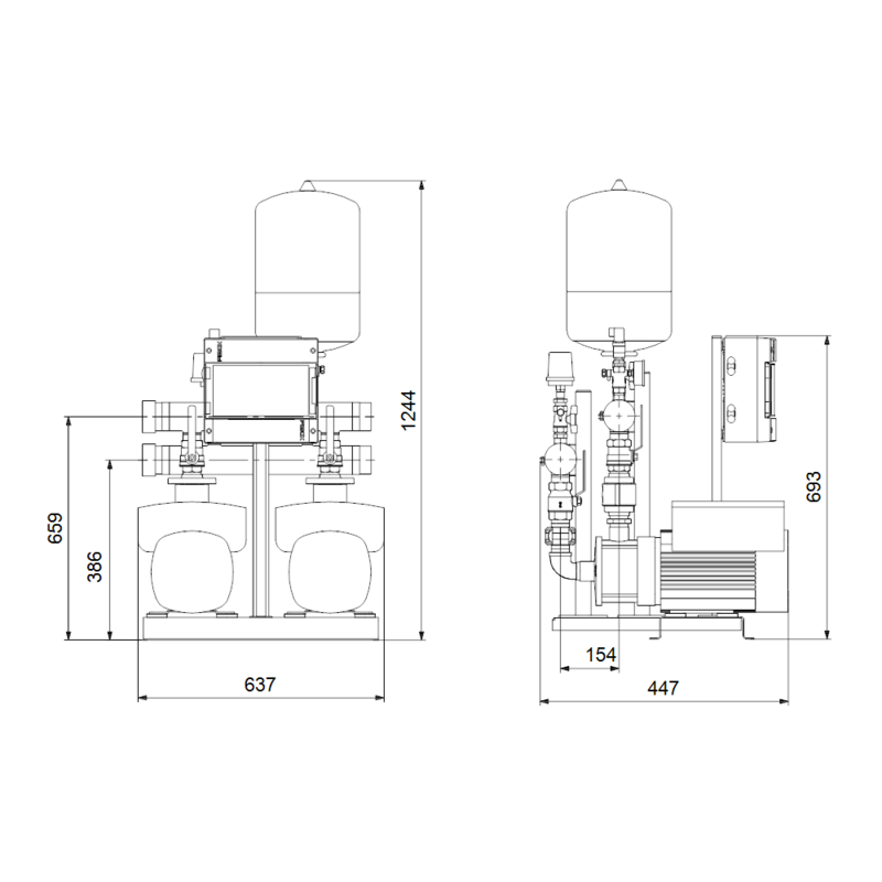 Насосная станция Grundfos HYDRO MULTI-E 2 CME5-04 (арт. 98494940)