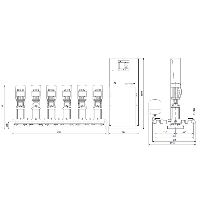 Насосная станция Grundfos HYDRO MPC-E 6 CRE90-1-1 (арт. 99208398)