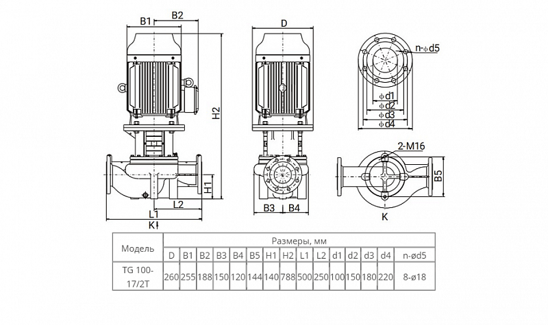 Одноступенчатый центробежный насос Wellmix TG 100-17/2T, BQQE (арт. 12019948)