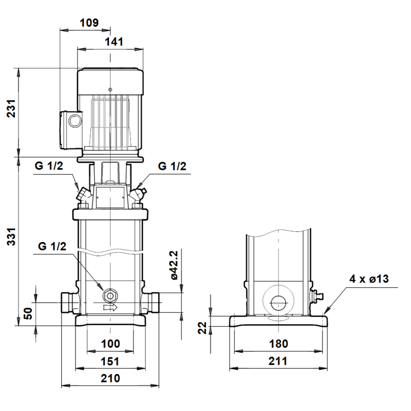 Насос Grundfos CRT 2-6 A-P-A-E-AUUE (арт. 96100305)