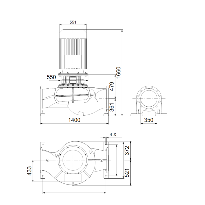 Насос Grundfos TP 350-280/4 A3-F-Y-DAQF (арт. 99087314)