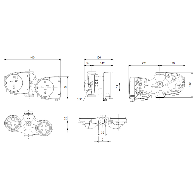 Насос Grundfos MAGNA1 D 32-60 (арт. 99221239)