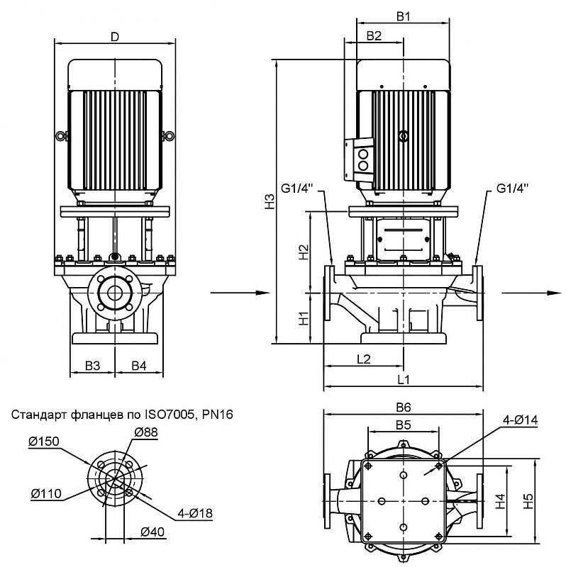 Ин-лайн насос с сухим ротором Native IPN 40/130-1,5/2-V4 (арт. 2467638)