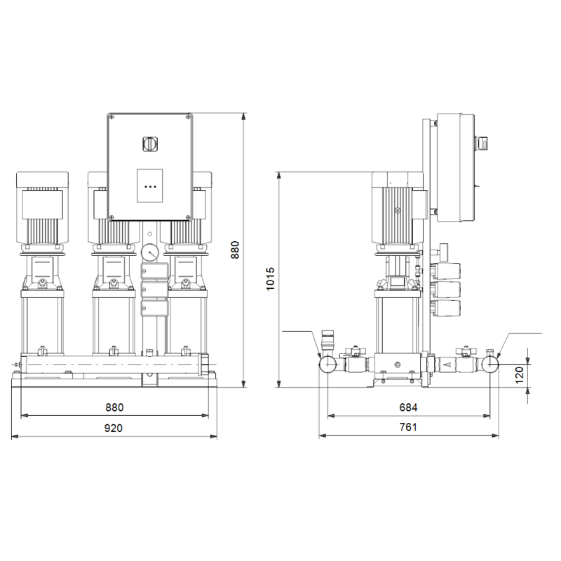 Насосная станция Grundfos HYDRO MULTI-S P 3CR10-10 3X400/50 DL (арт. 95922796)