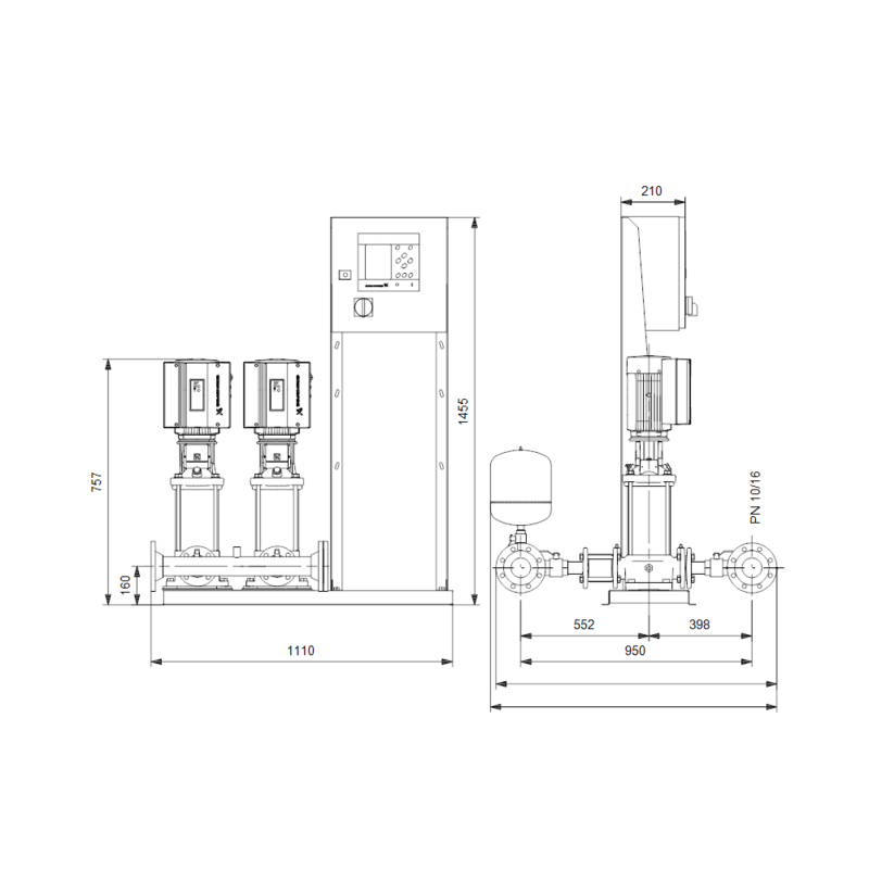 Насосная станция Grundfos HYDRO MPC-E 2 CRE15-1 50/60HZ RUS (арт. 98423331)