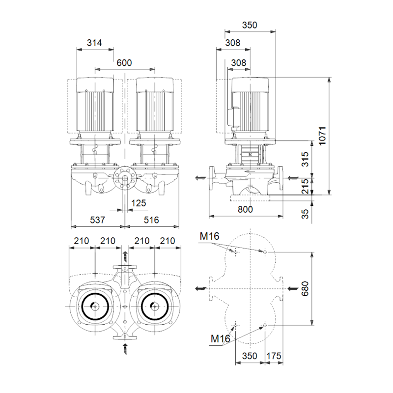 Насос Grundfos TPED 125-300/4 A-F-A-BAQE (арт. 98742616)