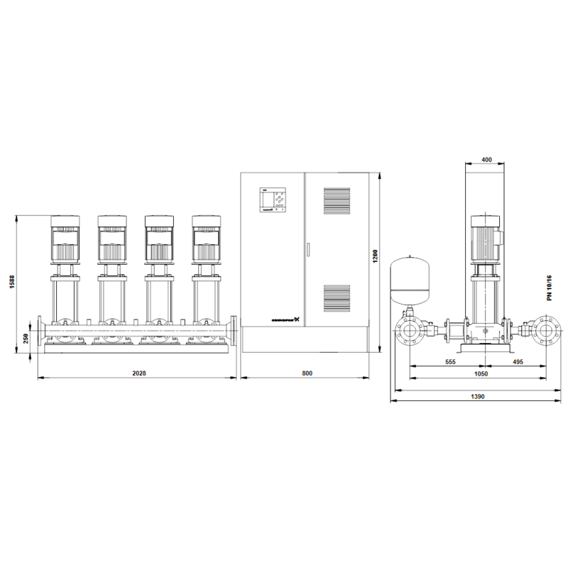 Насосная станция Grundfos HYDRO MPC-S 4 CR 45-5 (арт. 95044864)
