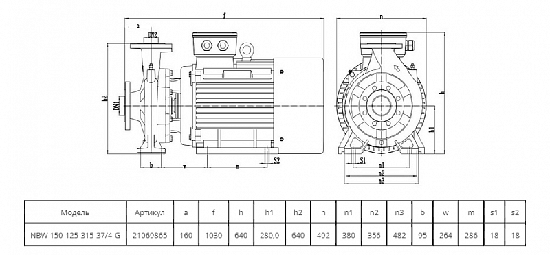 Моноблочный насос Wellmix NBW 150-125-315-37.0/4-380-G-BQQE (арт. 21069865)