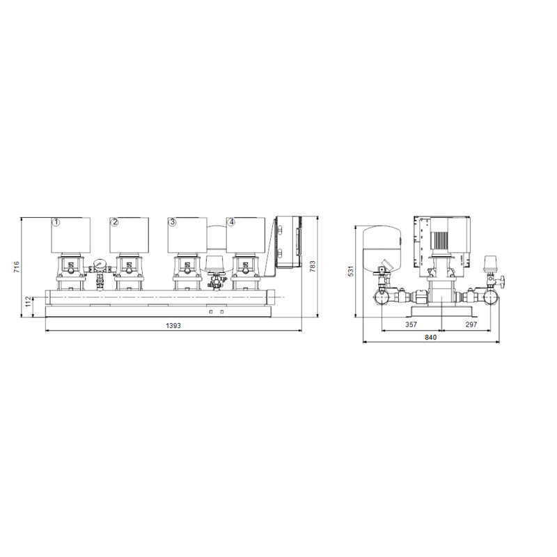 Насосная станция Grundfos HYDRO MULTI-E 4 CRE1-13 (арт. 99132343)