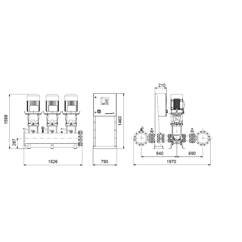Насосная станция Grundfos HYDRO MPC-S 3 CR95-3 (арт. 99525671)