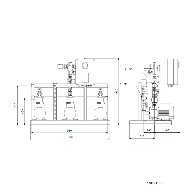 Насосная станция Grundfos HYDRO MULTI-S 3 CM10-4 (арт. 91047140)
