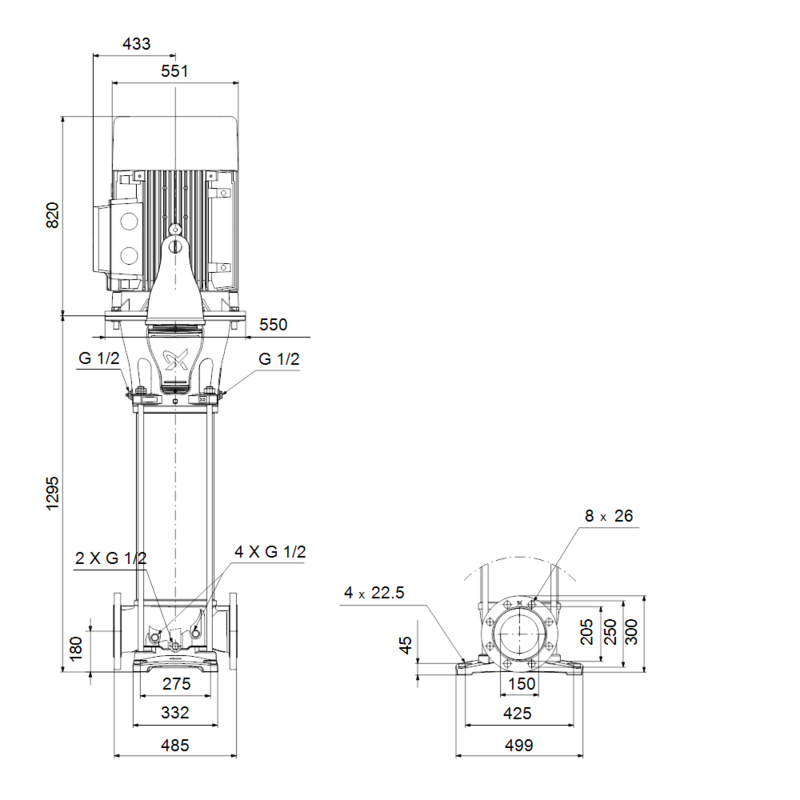 Насос Grundfos CRN 155-5 A-F-A-E-HQQE (арт. 99143277)