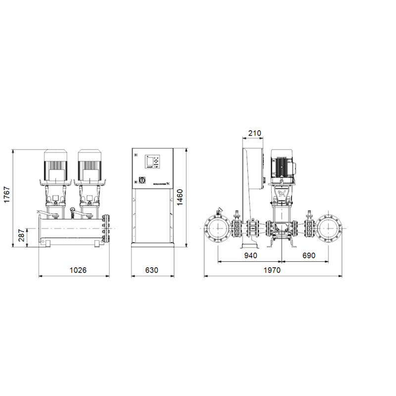 Насосная станция Grundfos HYDRO MPC-S 2 CR95-4 (арт. 99525664)