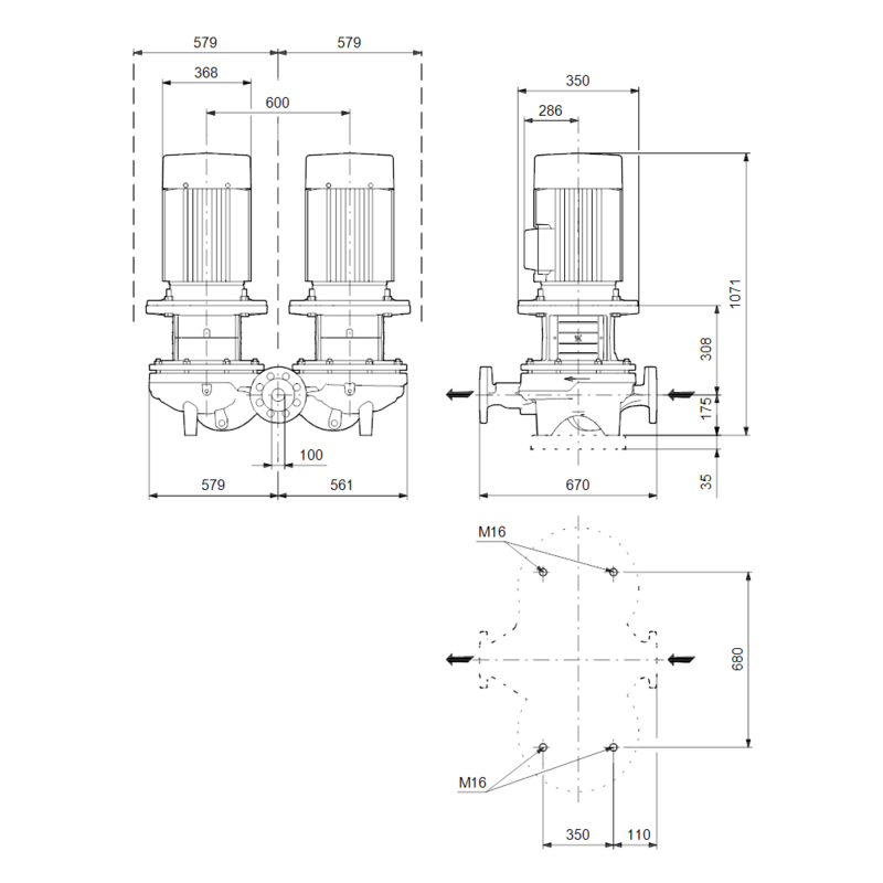Насос Grundfos TPD 100-410/4 A-F-A-BQQE (арт. 96109374)