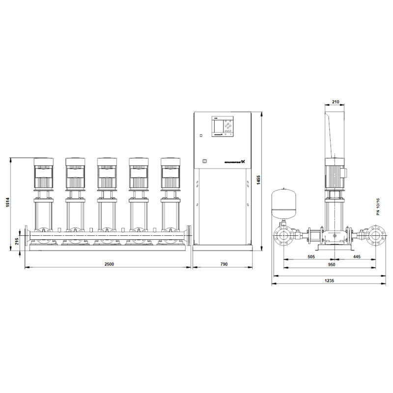 Насосная станция Grundfos HYDRO MPC-S 5 CR 32-6 (арт. 95044838)