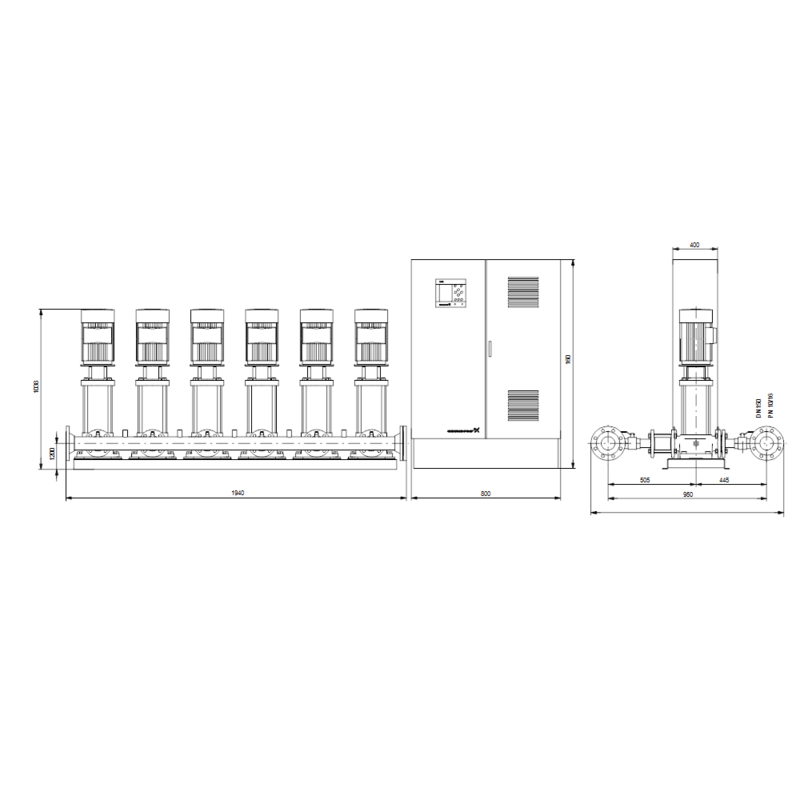 Насосная станция Grundfos HYDRO MPC-S 6 CR 20-5 (арт. 95044809)