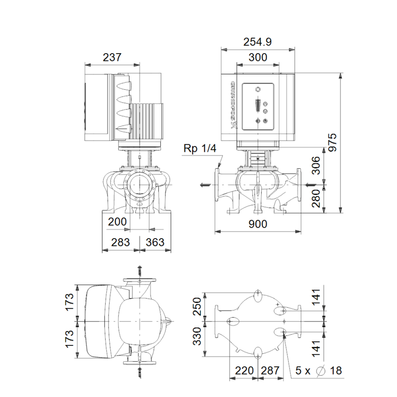 Насос Grundfos TPE 200-70/4-S A-F-A-BQQE (арт. 99114834)