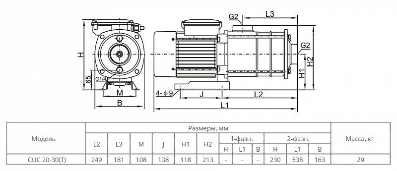 Горизонтальный многоступенчатый насос Wellmix CUC 20-30T BQCE (арт. 11019923)