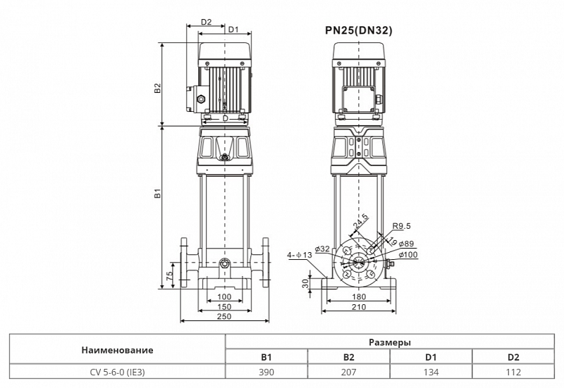Вертикальный многоступенчатый насос Wellmix CV 5-6-0-HQCV (арт. 25019973)