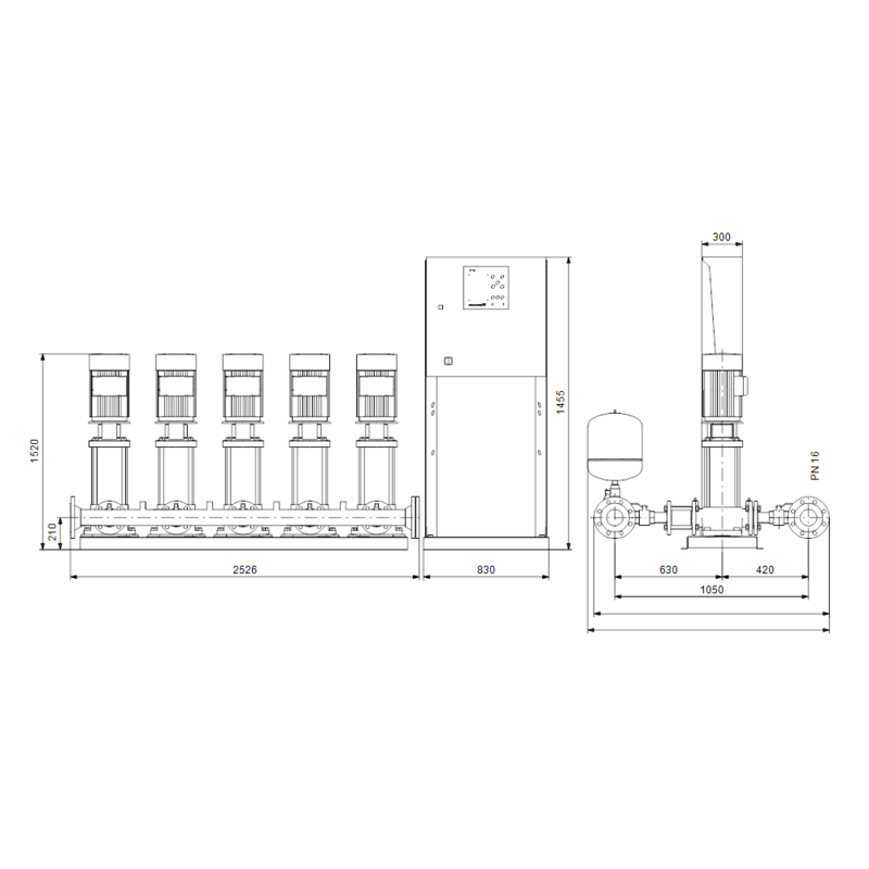 Насосная станция Grundfos HYDRO MPC-E 5 CRE45-4-2 50/60HZ RUS (арт. 98439515)