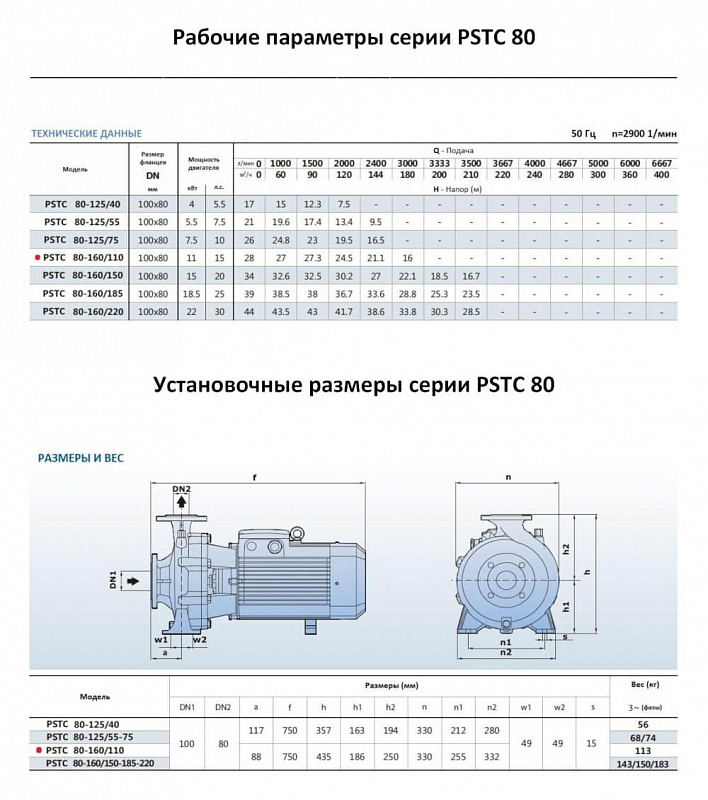 Моноблочный фланцевый насос Purity PSTC 80-160/110 (N) (арт. 100588158)