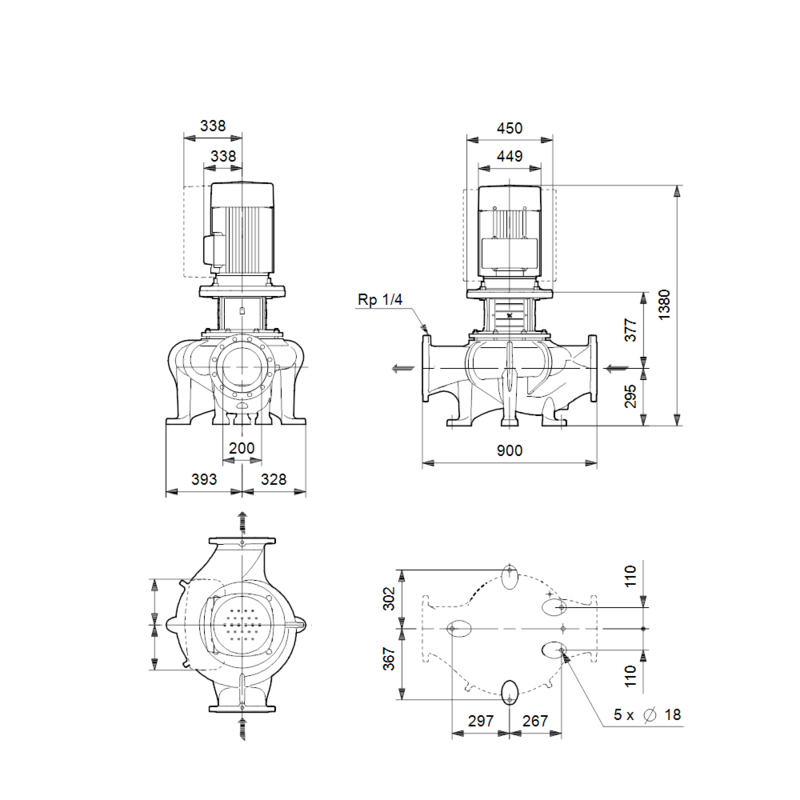 Насос Grundfos TP 200-270/4 A3-F-O-DAQF (арт. 98736608)