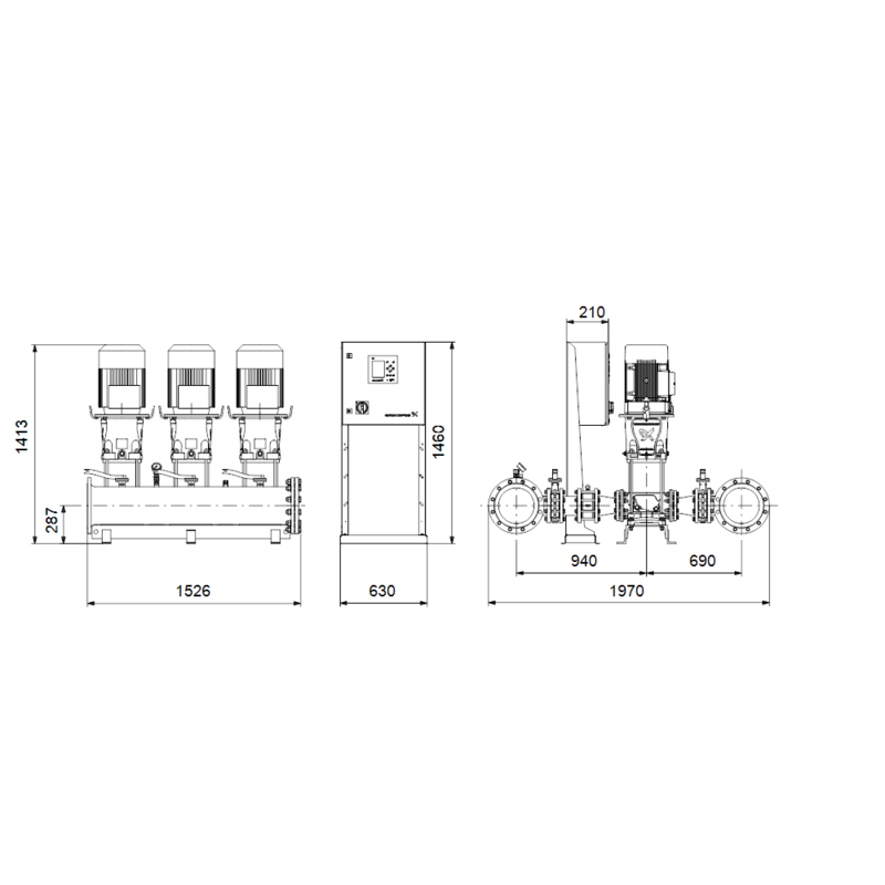 Насосная станция Grundfos HYDRO MPC-S 3 CR95-2-2 (арт. 99525668)