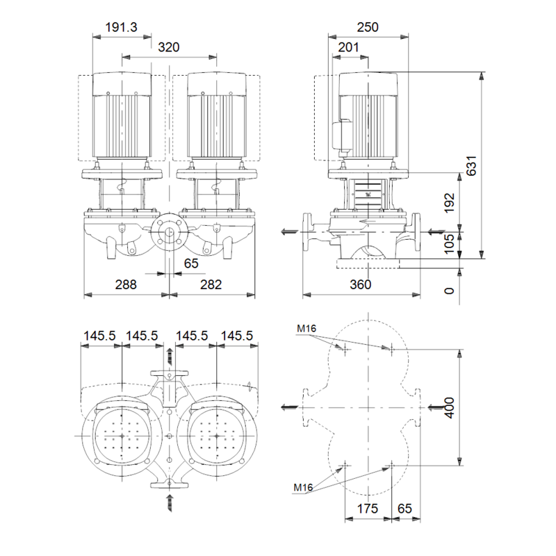 Насос Grundfos TPED 65-250/2 A-F-A-BQQE (арт. 99114612)