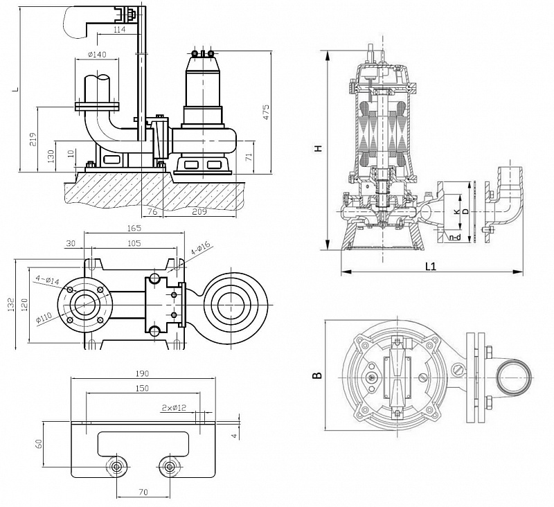 Погружной насос с режущим механизмом Native NSPG CF50/400-0.75 (арт. 3601256)