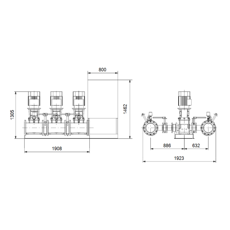 Насосная станция Grundfos HYDRO MX 2/1 3CR150-1-1 (арт. 98783384)